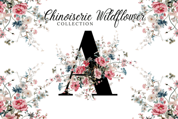 Download Chinoiserie Wildflower Clipart Set - Wildflower clipart Collection