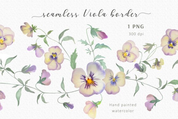 Download Watercolor Viola Seamless Border - Viola Collection