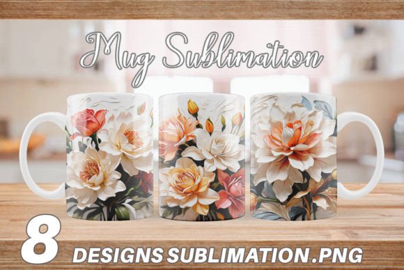 Download Mug Wrap 3D Lily Flower Painting - Flower painting Collection