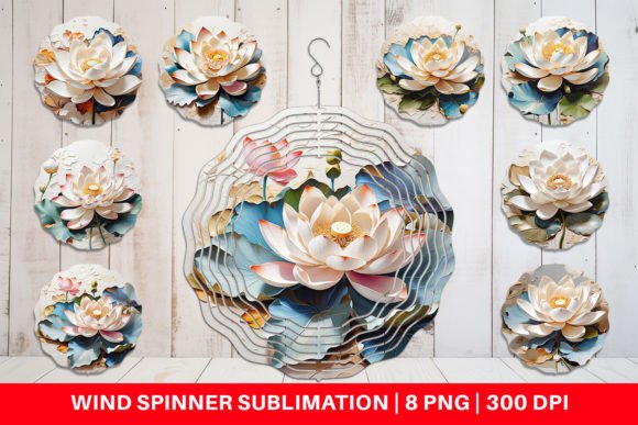 Download Wind Spinner 3D Lotus Flower Painting - Flower painting Collection