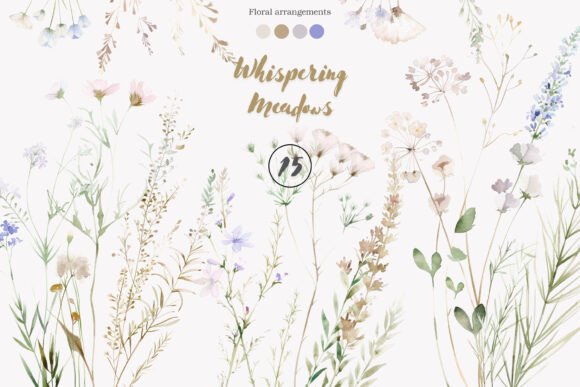 Download Wildflower Clipart Botanical Set - Wildflower clipart Collection
