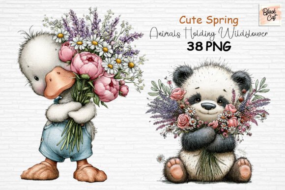 Download Cute Spring Animals Wildflower Clipart - Wildflower clipart Collection