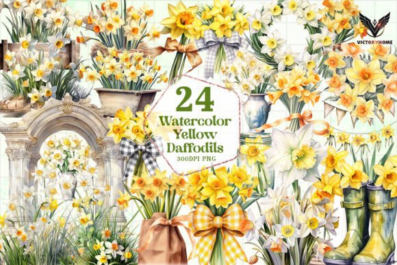 Download Watercolor Yellow Daffodils Clipart PNG - Daffodils clipart Collection