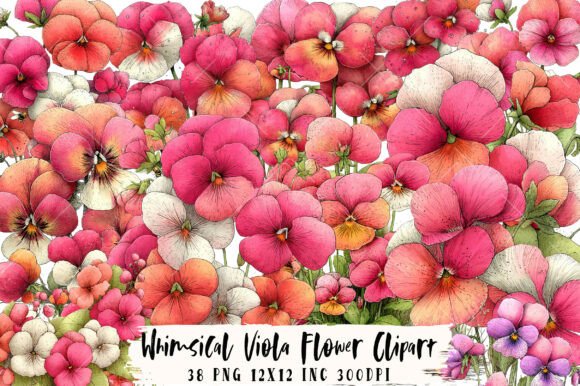 Download Whimsical Viola Flower Clipart - Viola Collection