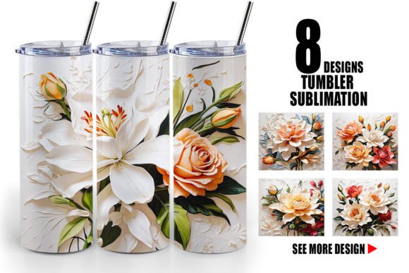 Download Tumbler 3D Lily Flower Painting - Flower painting Collection