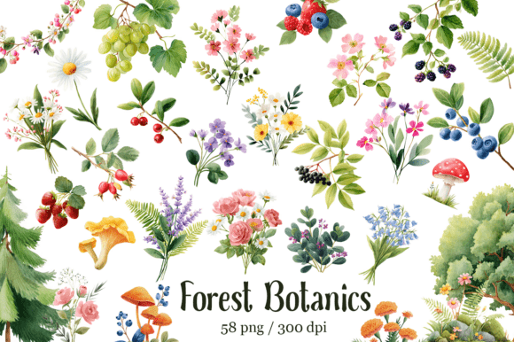 Download Botanical Forest Wildflower Clipart - Wildflower clipart Collection
