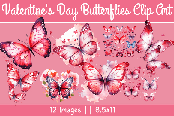 Download Valentine's Day Butterflies Clip Art - Butterflies clip art Collection