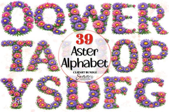 Download September Aster Alphabet Clipart - Premium Resources
